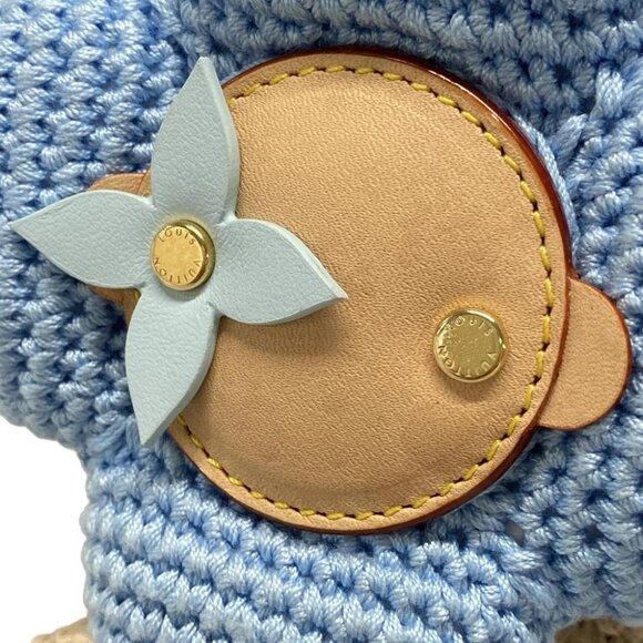 Auth LOUIS VUITTON Bag Charm My Vivienne Crochet M02582 Light Blue Beige Multi - Picture 5 of 5